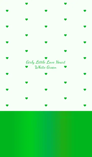 [LINE着せ替え] Girly Little Love Heart White Greenの画像1
