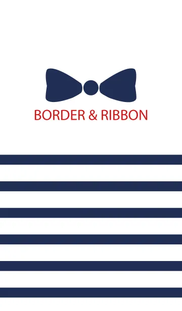 [LINE着せ替え] BORDER ＆ RIBBON -NAVY+RED 2-の画像1