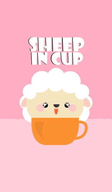 [LINE着せ替え] White Sheep in Cup Theme (jp)の画像1