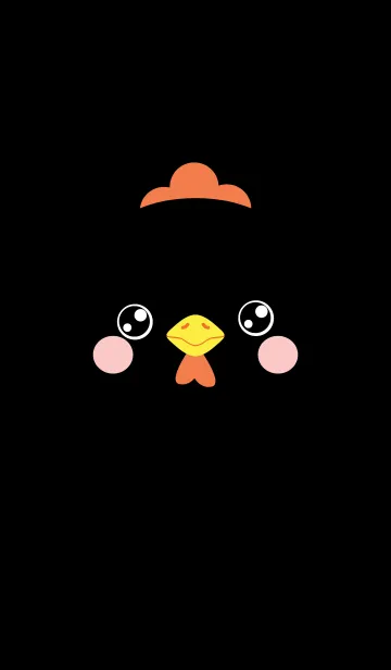 [LINE着せ替え] Simple Face Black Chicken Theme (jp)の画像1