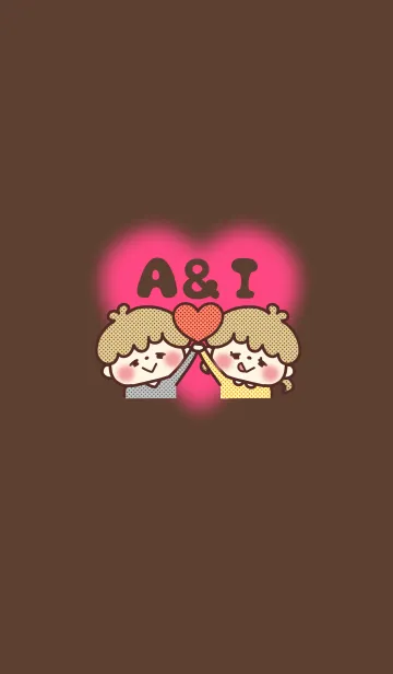 [LINE着せ替え] カップルイニシャル♡着せかえ A＆Iの画像1