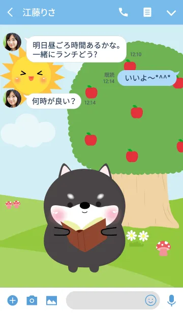 [LINE着せ替え] Cute Poklok Black Shiba Inu Theme (JP)の画像3