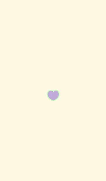 [LINE着せ替え] パステルハート 紫×黄緑の画像1