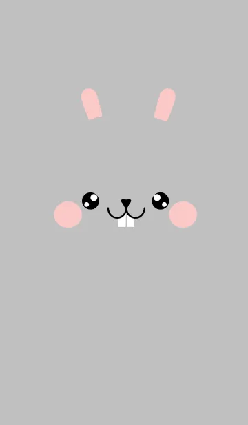 [LINE着せ替え] Simple Face Gray Rabbit Theme (jp)の画像1