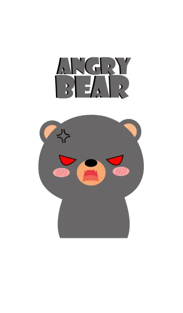 [LINE着せ替え] Angry Black Bear Face Theme (jp)の画像1