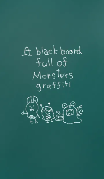 [LINE着せ替え] 黒板にモンスターのらくがきの画像1