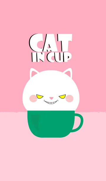 [LINE着せ替え] White Cat in Cup Theme (jp)の画像1