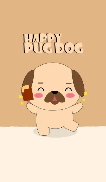 [LINE着せ替え] Happy Happy Pug Dog Theme (jp)の画像1
