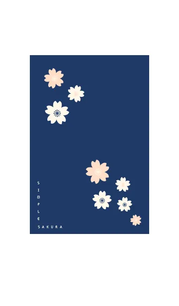 [LINE着せ替え] SIMPLE SAKURA -Navy blue-の画像1