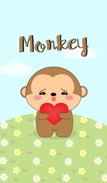 [LINE着せ替え] Love Cute Monkey (jp)の画像1