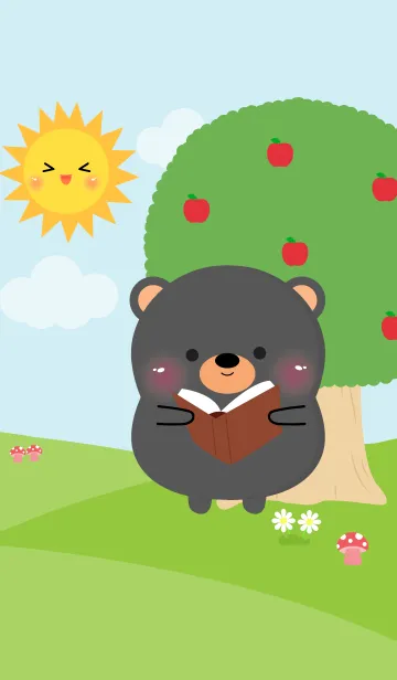 [LINE着せ替え] Cute Poklok Black Bear Theme (jp)の画像1