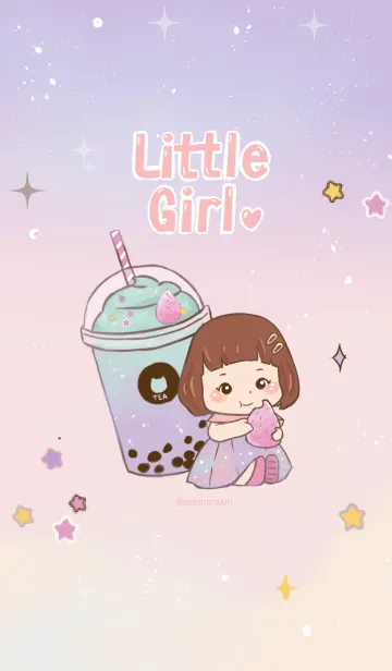 [LINE着せ替え] Little Girl and her Bubble Teaの画像1