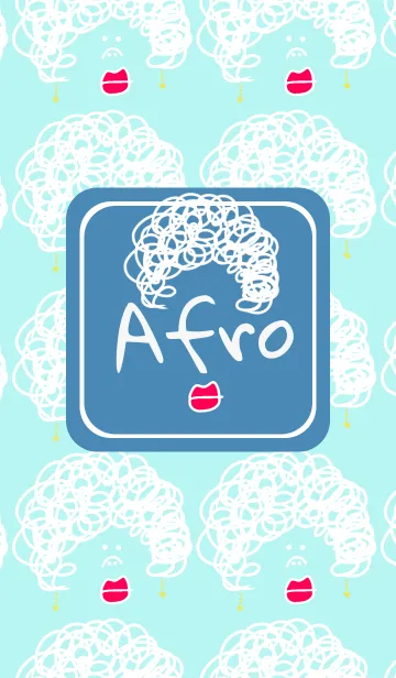 [LINE着せ替え] Curly Afro Hair BLUEの画像1