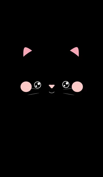 Simple Face Black Cat Theme (jp)の着せ替えメイン画像