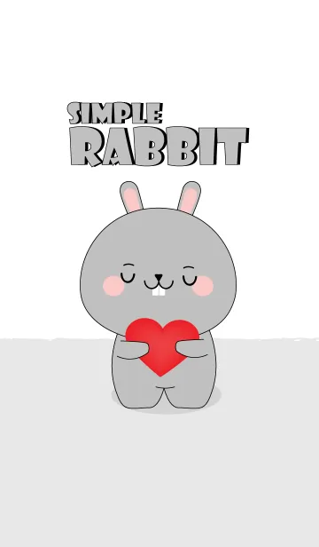 [LINE着せ替え] Simple Love Cute Gray Rabbit (jp)の画像1