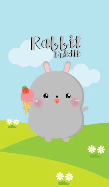 [LINE着せ替え] Poklok Gray Rabbit Dukdik Theme (jp)の画像1