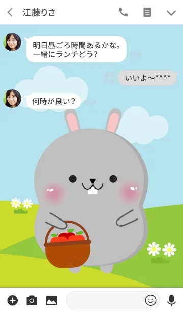 [LINE着せ替え] Poklok Gray Rabbit Dukdik Theme (jp)の画像3