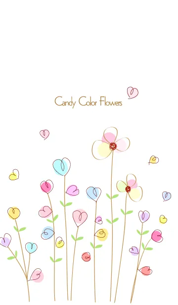 [LINE着せ替え] Candy color flowers 4の画像1