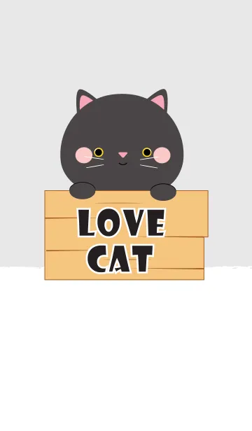 [LINE着せ替え] Simple Love Black Cat Theme V.2 (jp)の画像1