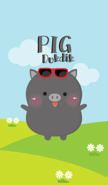 [LINE着せ替え] Poklok Black Pig Dukdik Theme (JP)の画像1