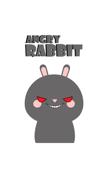 [LINE着せ替え] Angry Black Rabbit Face Theme (jp)の画像1