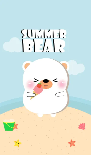 [LINE着せ替え] Summer White Bear Theme (jp)の画像1