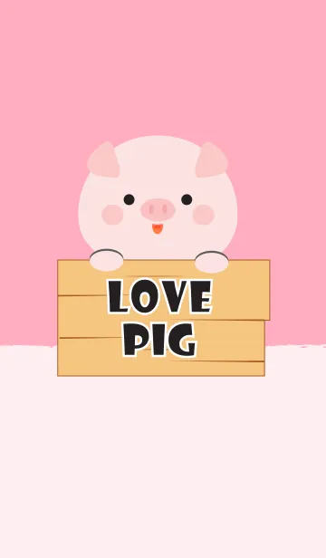 [LINE着せ替え] Simple Love Pig Theme V.2 (jp)の画像1