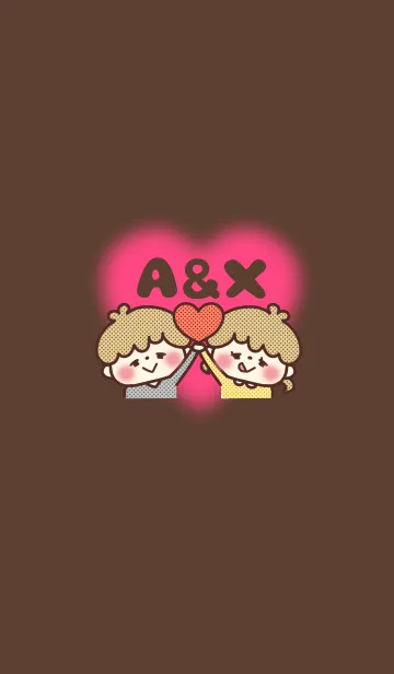 [LINE着せ替え] カップルイニシャル♡着せかえ A＆Xの画像1