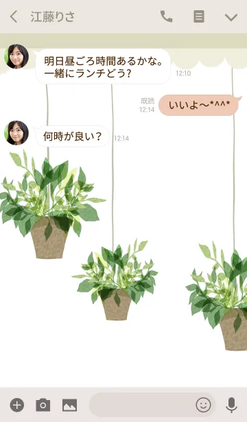 [LINE着せ替え] 観葉植物のハンギングプランターの画像3