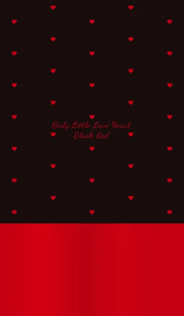 [LINE着せ替え] Girly Little Love Heart Black Redの画像1