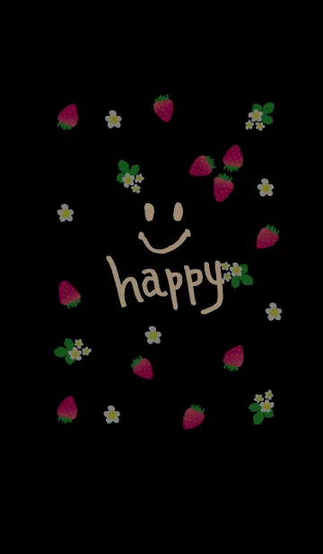 [LINE着せ替え] 苺-黒色背景17-の画像1