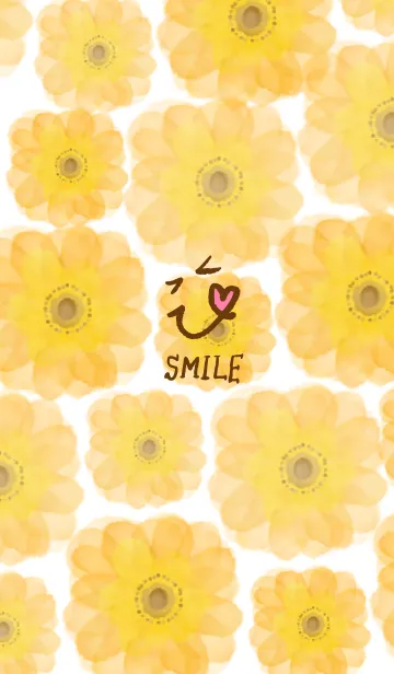 [LINE着せ替え] 水彩オレンジお花-スマイル9-の画像1