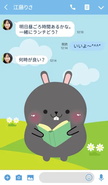 [LINE着せ替え] Poklok Black Rabbit Dukdik Theme (JP)の画像3