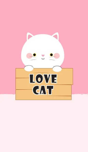 [LINE着せ替え] Simple Love White Cat Theme V.2 (jp)の画像1