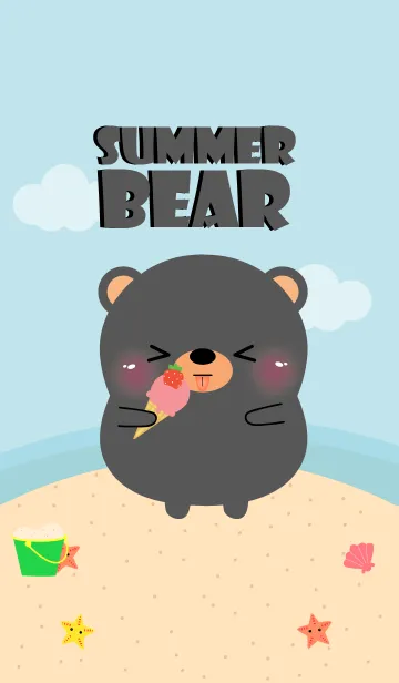 [LINE着せ替え] Summer Black Bear Theme (jp)の画像1
