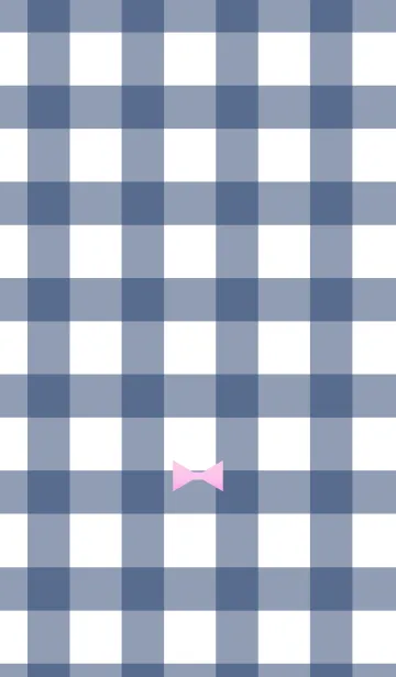 [LINE着せ替え] check ribbon NAVY＆PINK.の画像1