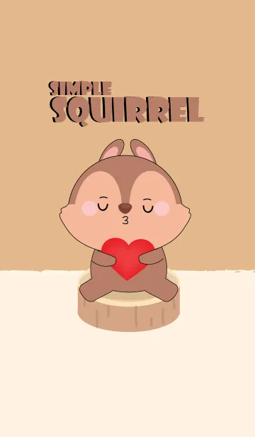 [LINE着せ替え] Simple Love Cute squirrel (jp)の画像1