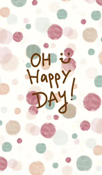 [LINE着せ替え] 水彩水玉6-スマイル17-の画像1