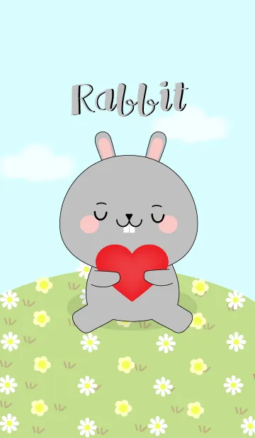 [LINE着せ替え] Love Cute Gray Rabbit (jp)の画像1