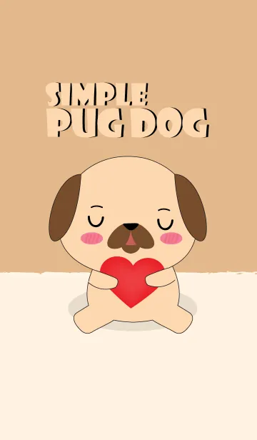 [LINE着せ替え] Simple Love Cute Pug Dog (jp)の画像1