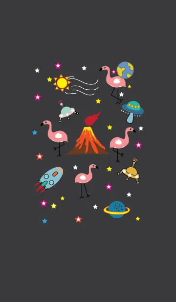 Space Flamingo theme (JP)の着せ替えメイン画像