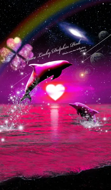 [LINE着せ替え] 恋愛運 ♥Space Lucky Dolphin Pink♥の画像1