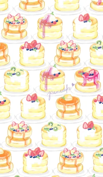[LINE着せ替え] 苺パンケーキ/いっぱい：オトナ水彩画の画像1