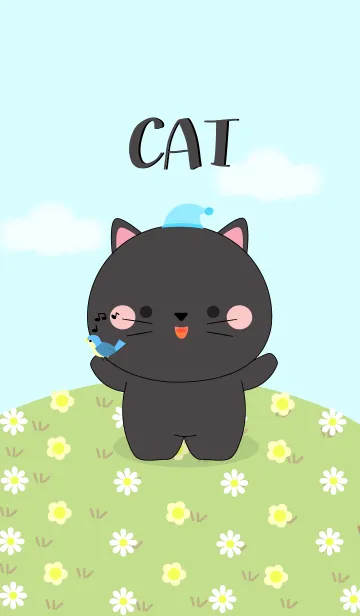 [LINE着せ替え] Love Cute Black Cat Theme (jp)の画像1