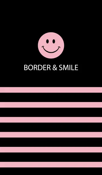 [LINE着せ替え] BORDER ＆ SMILE -BLACK+PINK 2-の画像1