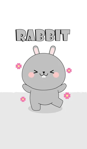 [LINE着せ替え] Cute Cute Gray Rabbit Theme (jp)の画像1