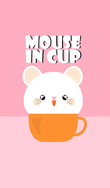 [LINE着せ替え] White Mouse in Cup Theme (jp)の画像1