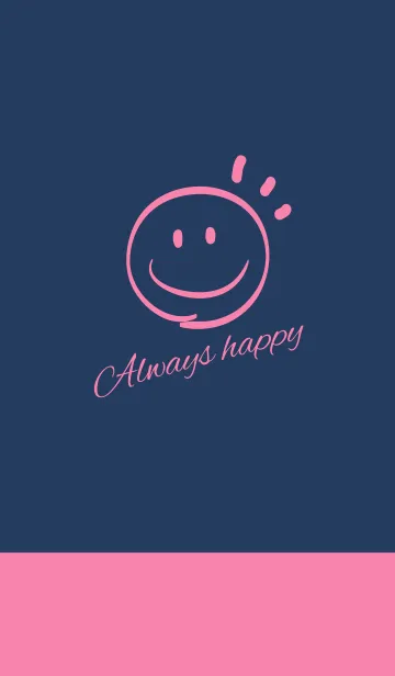 [LINE着せ替え] Always happy -NAVY+PINK 2-の画像1