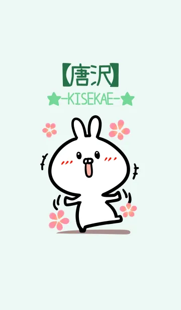 [LINE着せ替え] 【唐沢】のかわいいウサギ(グリーン)の画像1