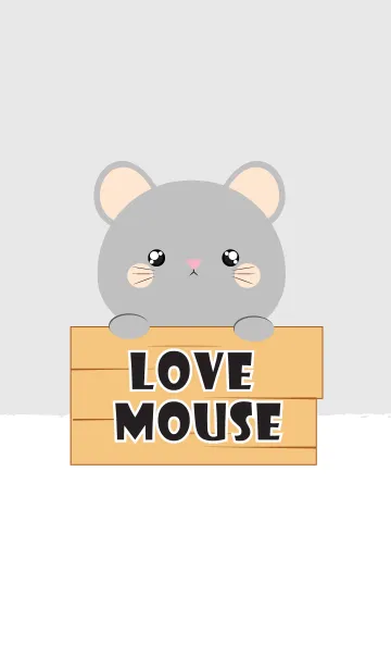 [LINE着せ替え] Simple Love Gray Mouse Theme V.2 (jp)の画像1